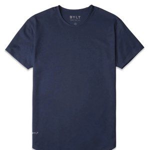 Bylt Basics - drop cut t-shirt -  medium - navy - lux blend